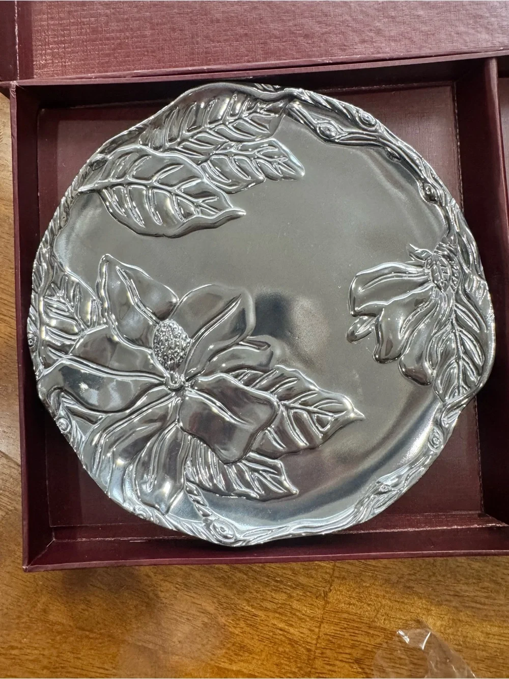 Arthur Court Silver-Tone Magnolia Cheese Plate with Matching Server